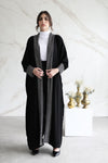 Black Glitter Crepe Abaya