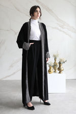 Black Glitter Crepe Abaya