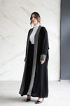 Black Glitter Crepe Abaya