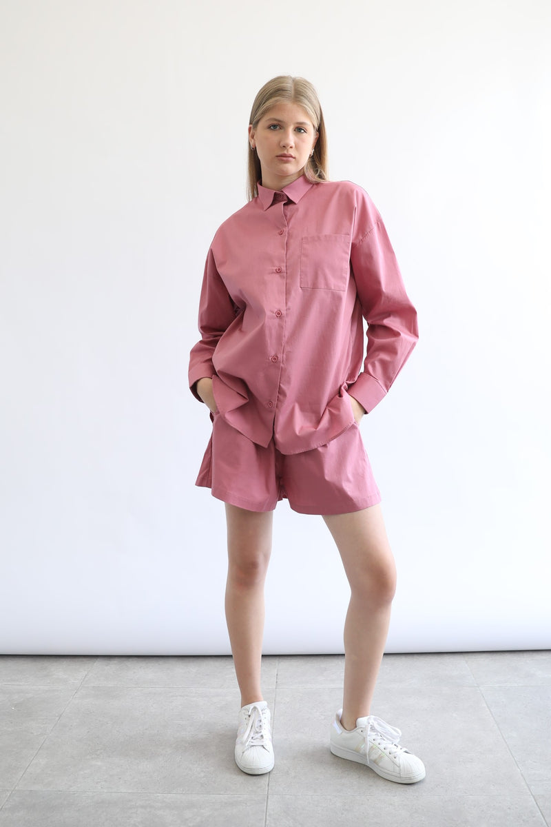 Basic Poplin Shirt - Peony