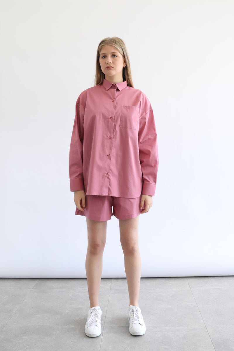 Basic Poplin Shirt - Peony