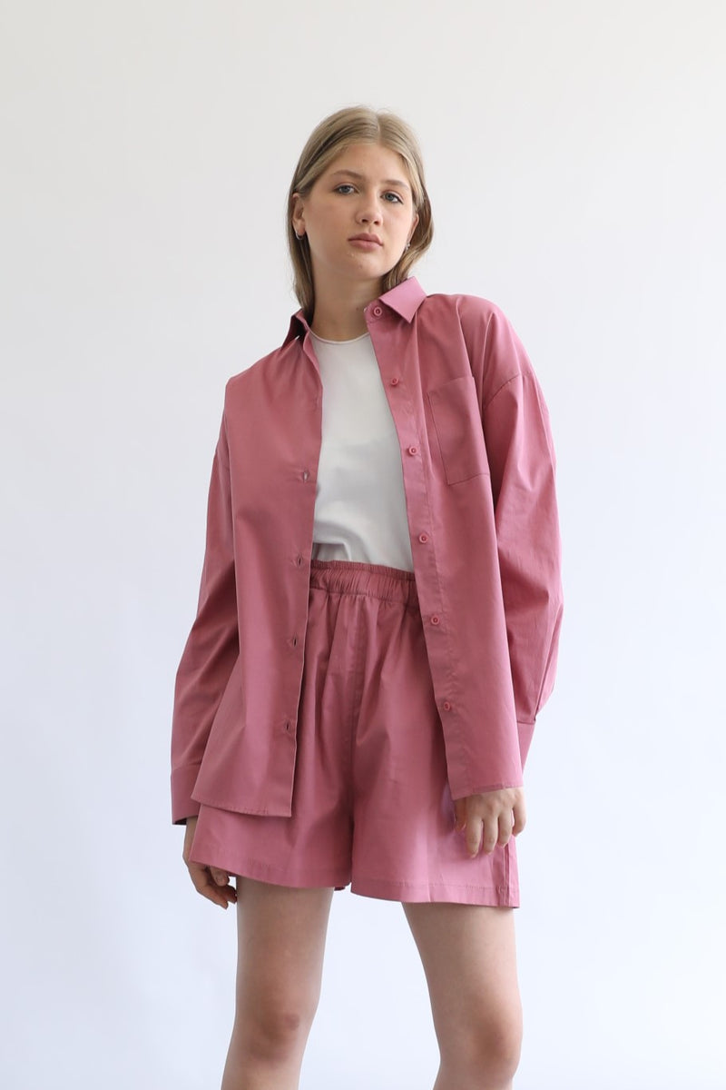Basic Poplin Shirt - Peony