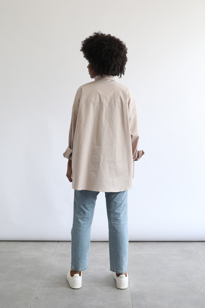 Basic Poplin Shirt - Beige