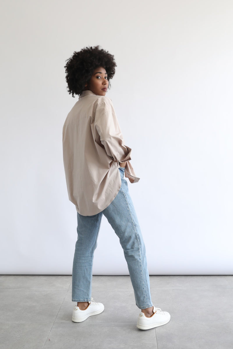 Basic Poplin Shirt - Beige