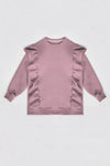 Heavy Ruffled Sweatshirt - Berry Nude