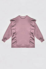 Heavy Ruffled Sweatshirt - Berry Nude