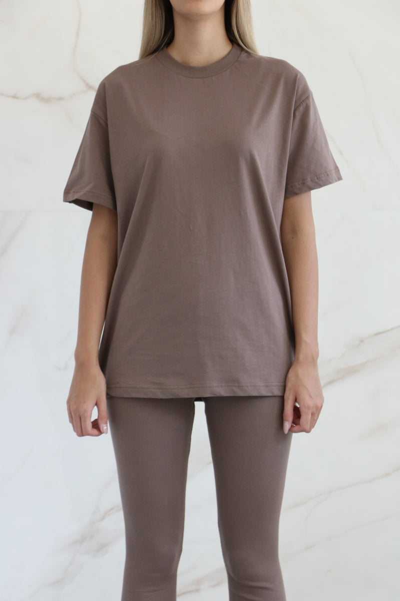 Oversized Cotton T-shirt - Mocha