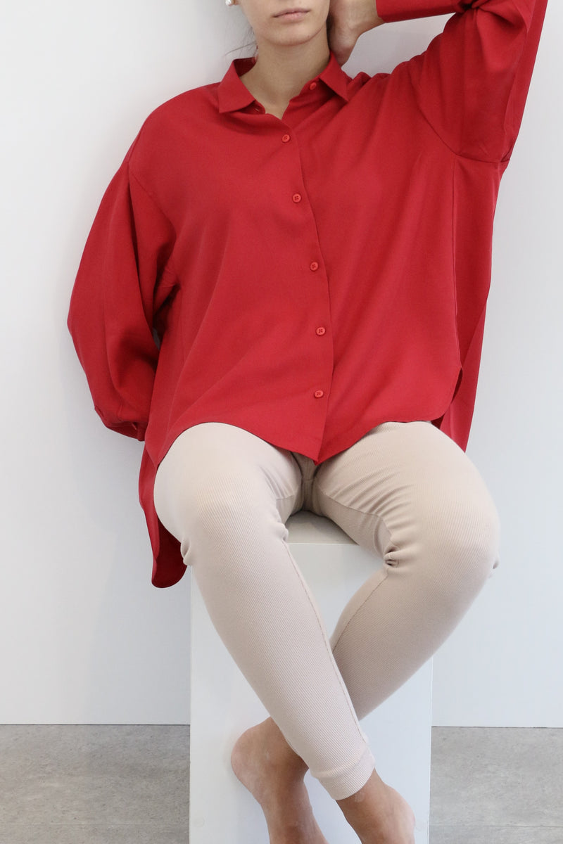 Oversized Shirt - Crimson