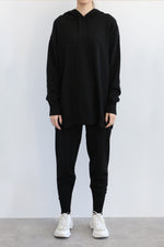 Hoodie Knit Co-ord Set - Black