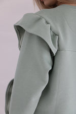 Heavy Ruffled Sweatshirt - Sage