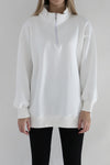 Heavy Zipper Sweatshirt - Cream