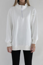 Heavy Zipper Sweatshirt - Cream