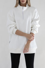 Heavy Zipper Sweatshirt - Cream