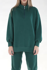 Heavy Zipper Sweatshirt - Emerald