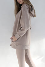 Heavy Zip-Up Hoodie - Taupe