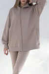 Heavy Zip-Up Hoodie - Taupe