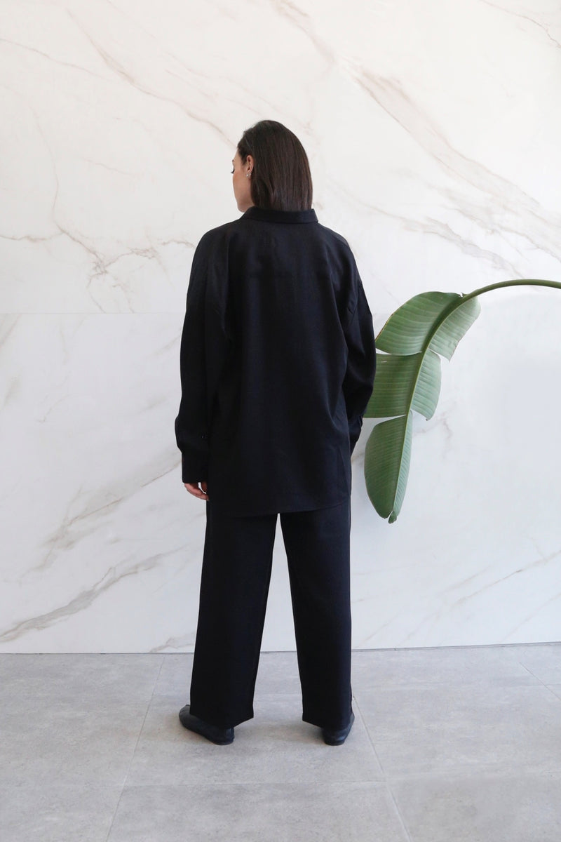 Relaxed Lyocell Coord Set - Black