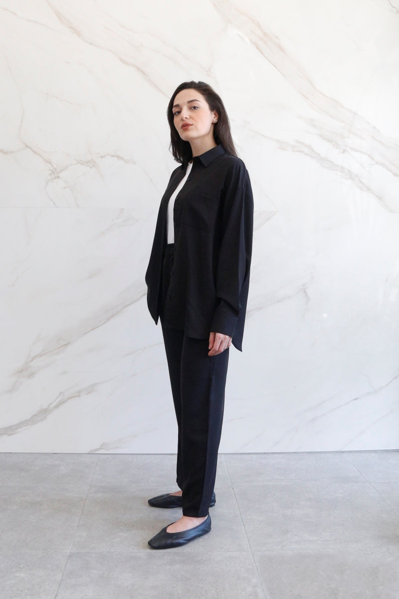 Relaxed Lyocell Coord Set - Black