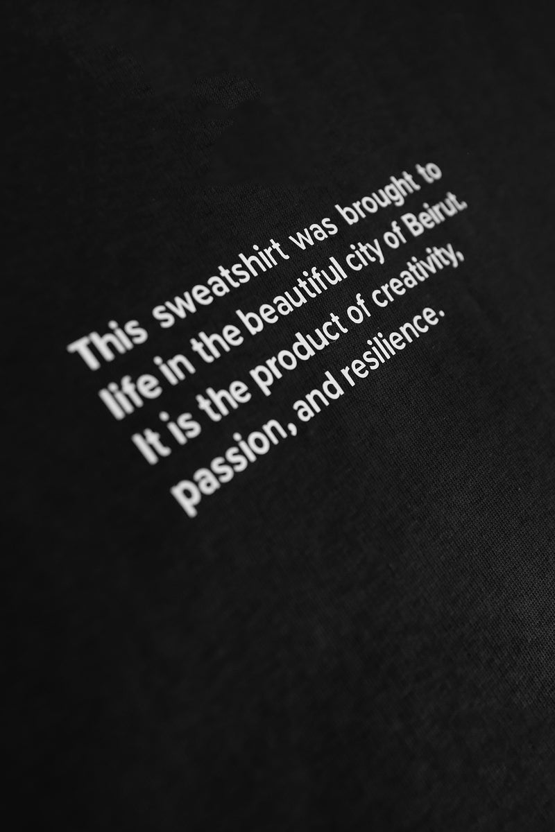 Black Statement Sweatshirt - Waist Length
