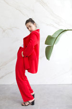 Relaxed Tailored Blazer - Red