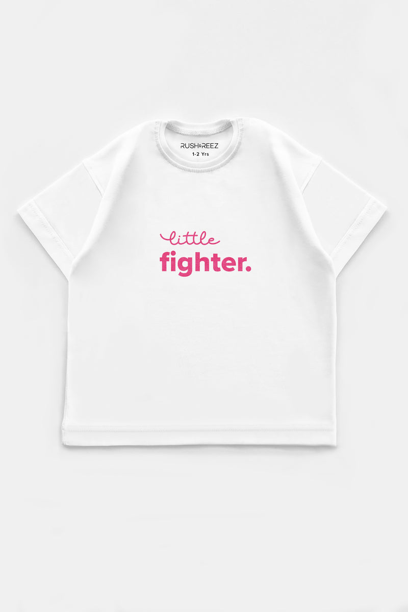 Little Fighter Tshirt - White & Fuchsia