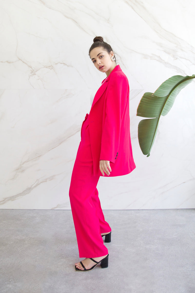 Relaxed Tailored Blazer - Magenta