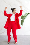 Relaxed Tailored Blazer - Red