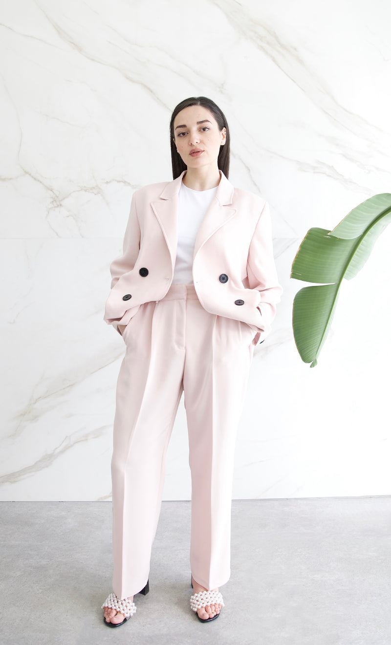Relaxed Tailored Blazer - Nude