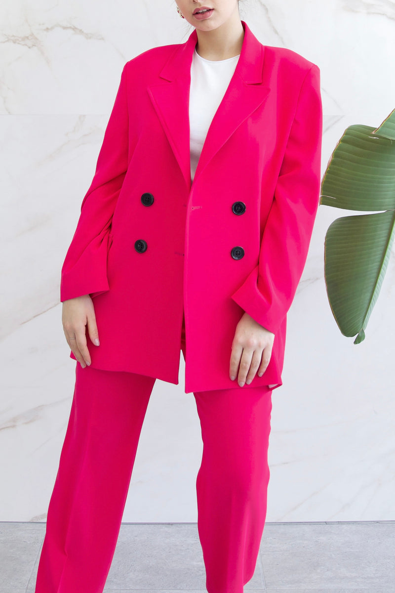 Relaxed Tailored Blazer - Magenta