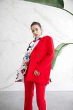 Relaxed Tailored Blazer - Red