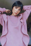 Heavy Ruffled Sweatshirt - Berry Nude