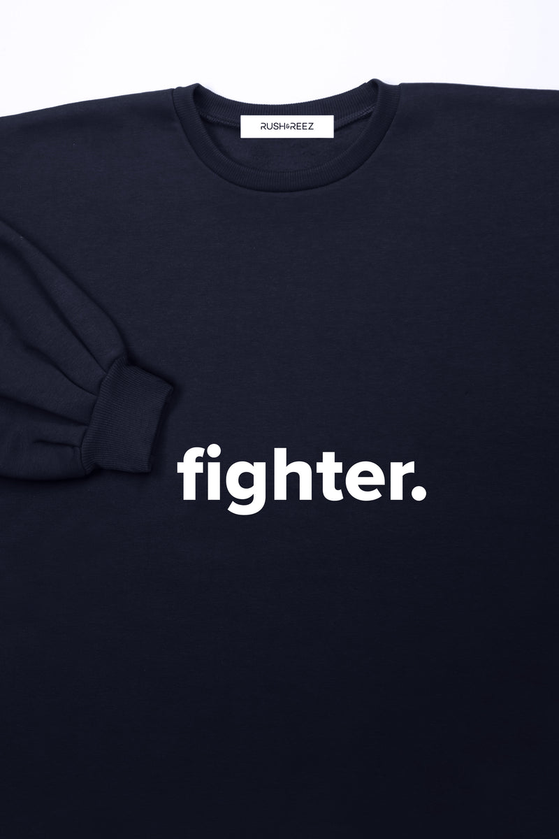 Navy & White Fighter Sweatshirt