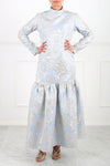 Blue Alya Jacquard Maxi Dress