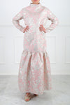 Pink Alya Jacquard Maxi Dress