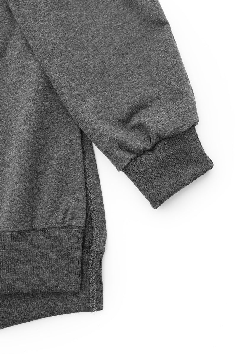 Anya Slit Sweatshirt in Charcoal