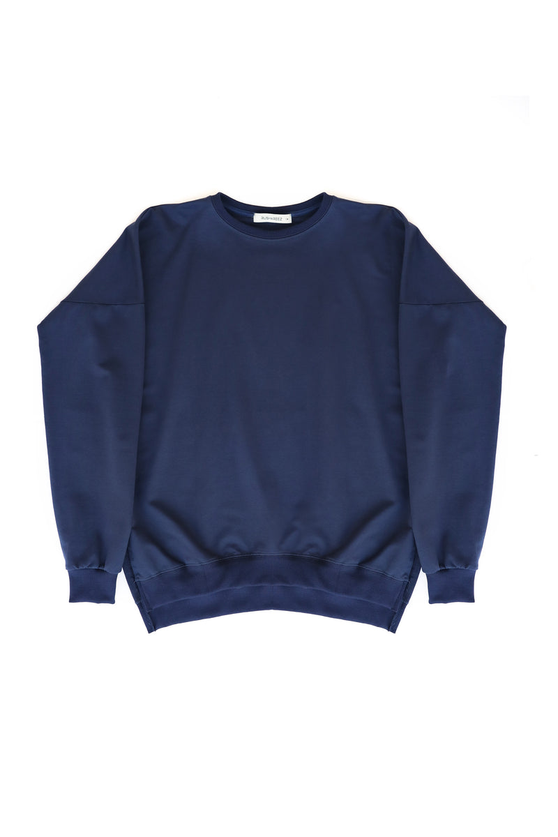 Anya Slit Sweatshirt in Indigo
