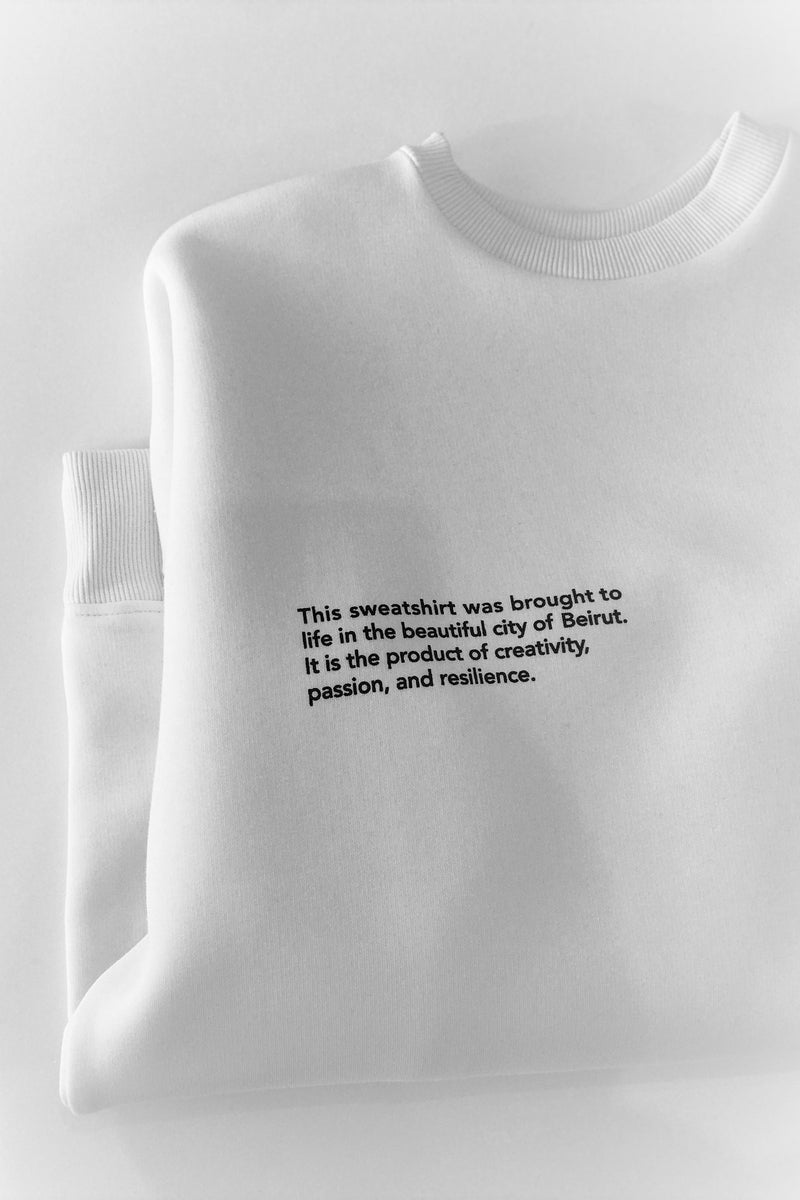 White Statement Sweatshirt - Waist Length